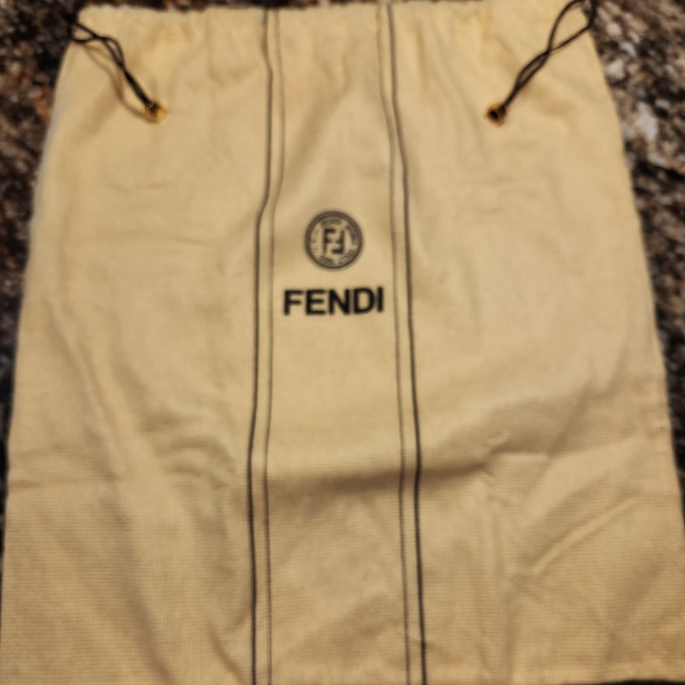 FENDI Yellow Drawstring Handbag, DustBag Purse Cover